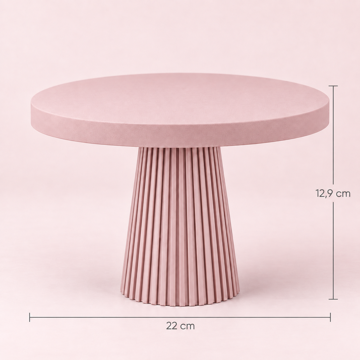 Prato de Bolo Plissado 22x13cm - Rosa Velho