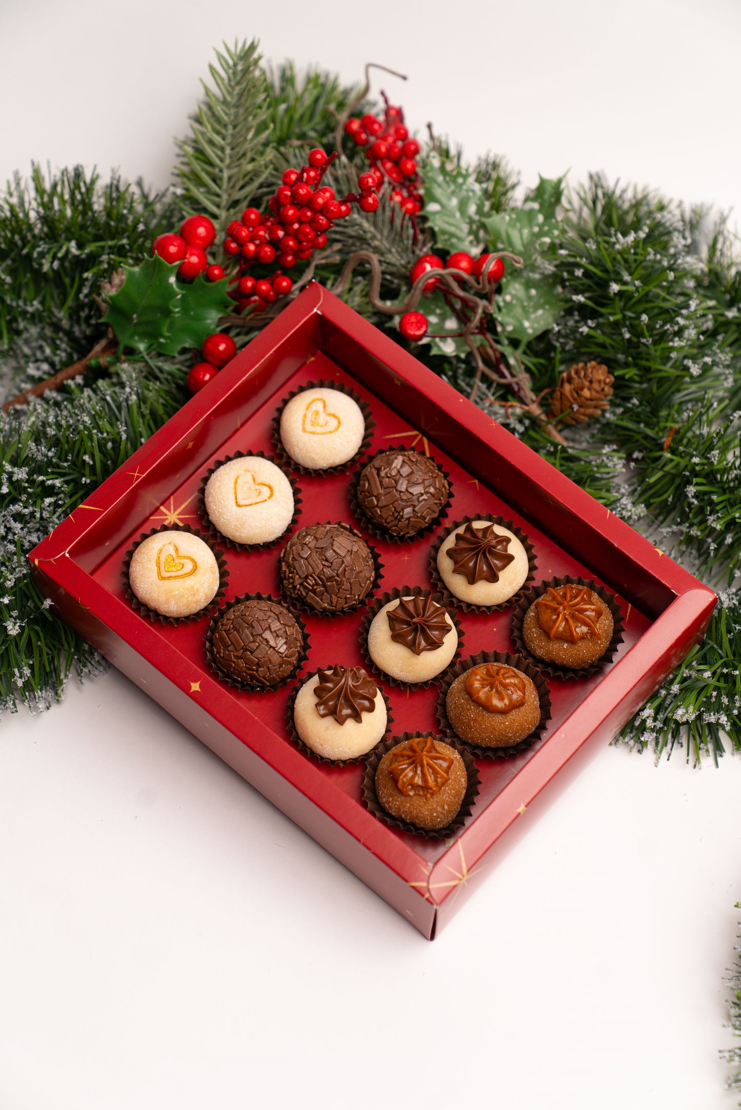 Red Box of 12 Sweets with Ribbon - Nostalgia Collection