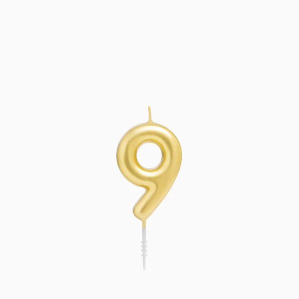 Vela de Aniversário Dourado 6cm nº9