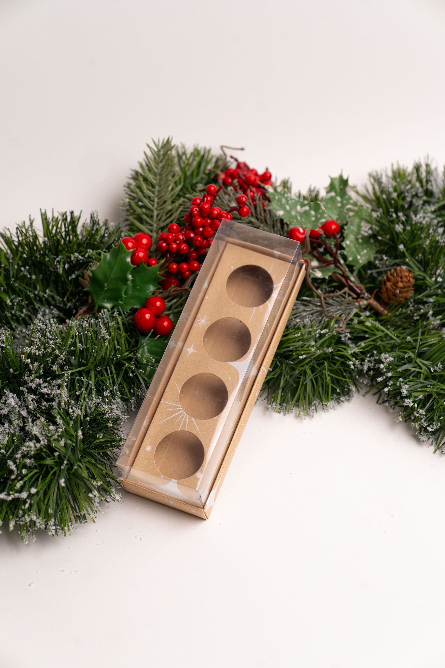 Caixa Kraft 4 Doces - Linha Estrela de Natal