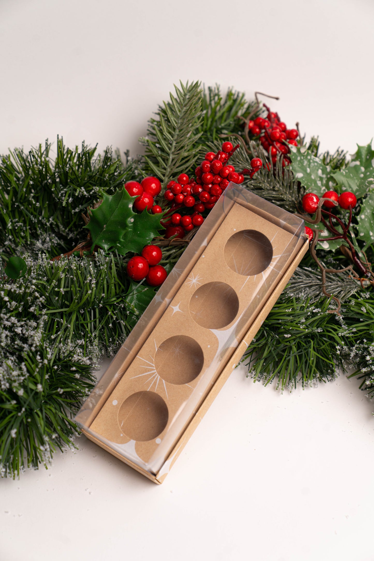 Caixa Kraft 4 Doces - Linha Estrela de Natal
