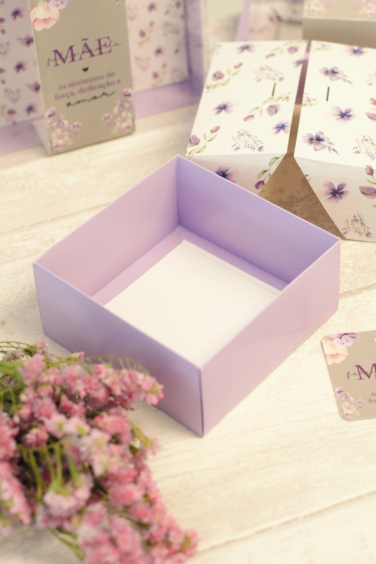 Caixa Lavanda 16x16x7cm c/ Manga