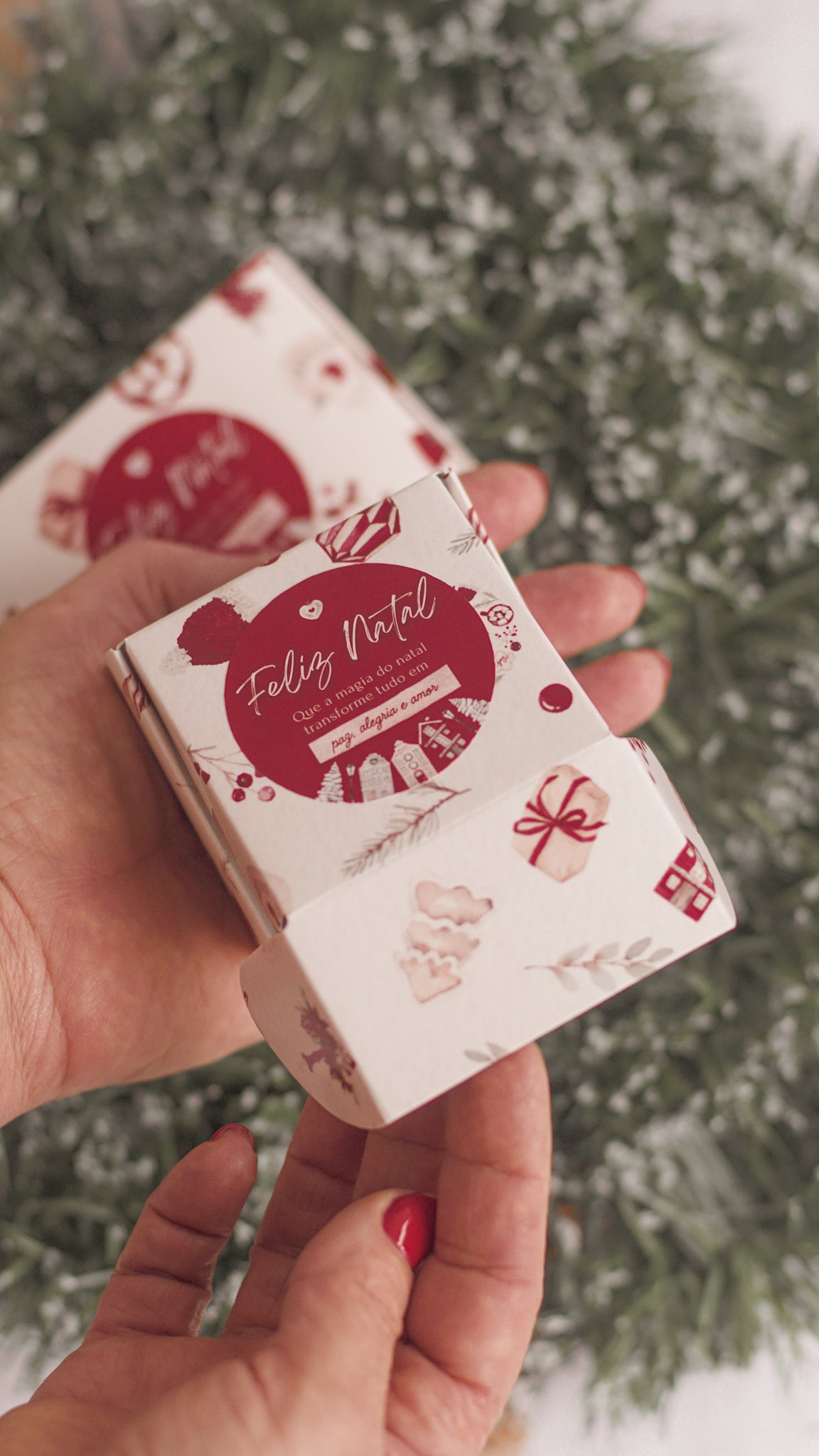 Caixa Presente Natal 6,5cmx6,5cm - 10UN