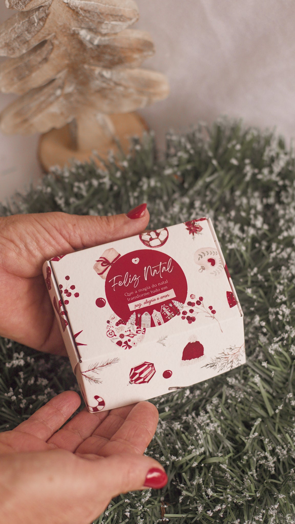 Caixa Presente Natal 6,5x10cm - Pack 10UN