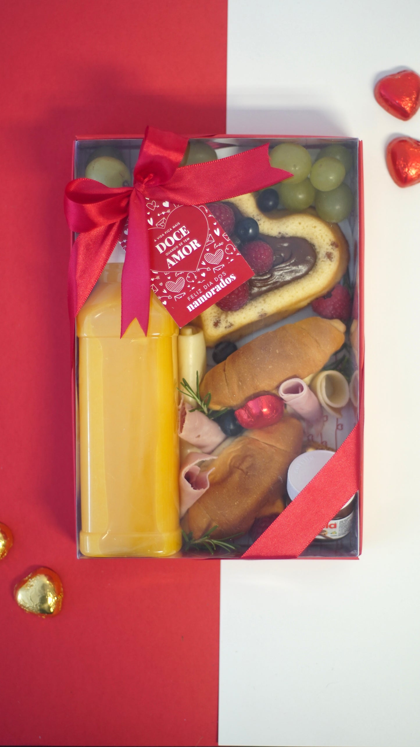 Box/Tray 25x17cm with label - Valentine's Day - Red