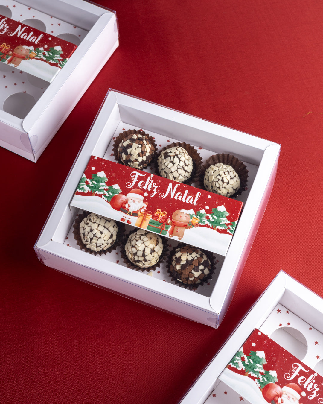 Caixa 9 doces "Magia do Natal" c/cinta - PACK 10UN