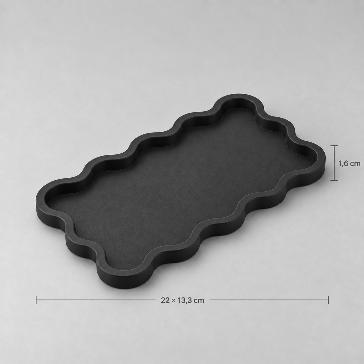 Bandeja Onda 22x13cm - Preto