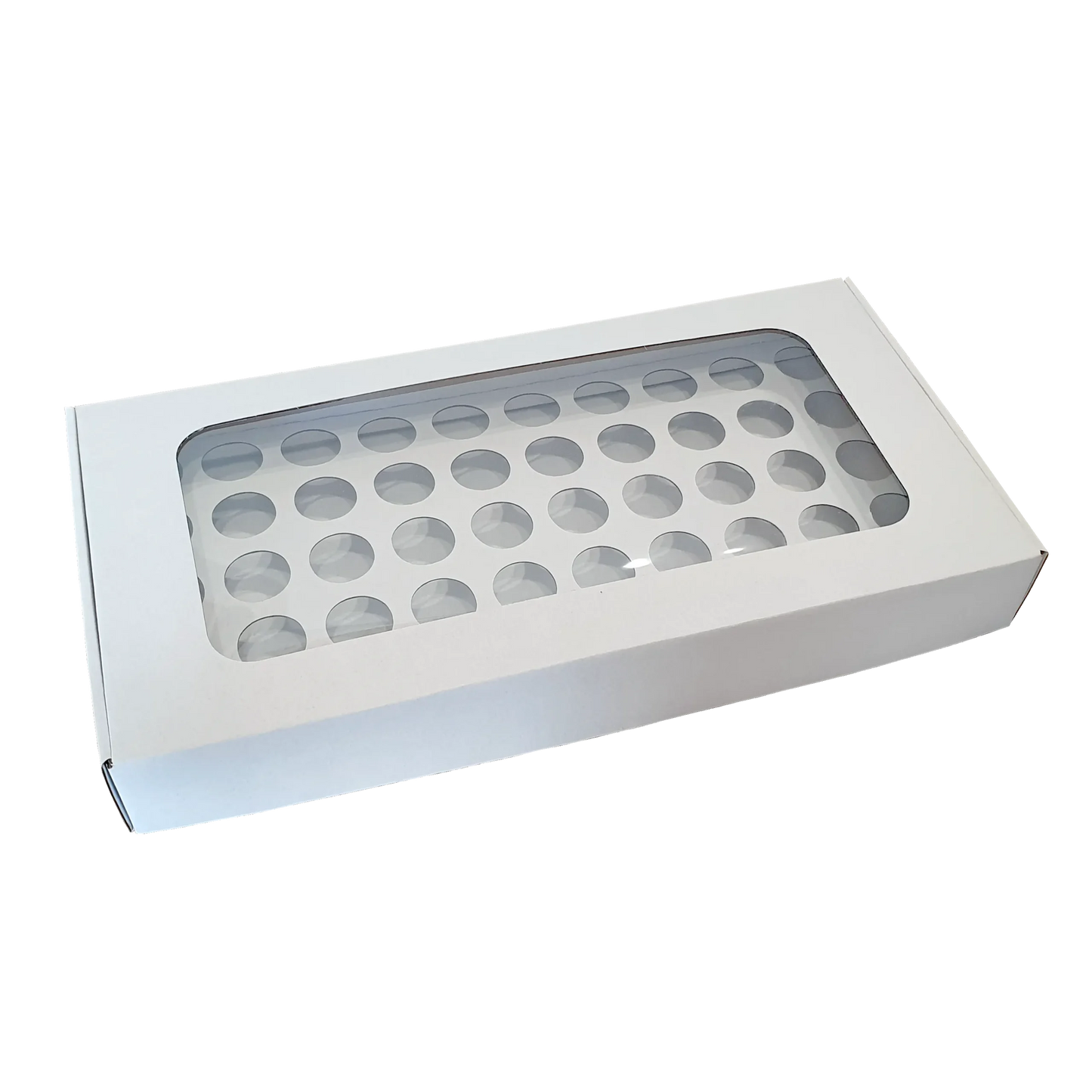 Caixa p/ 50 Brigadeiros c/janela Branca - PACK 10UN