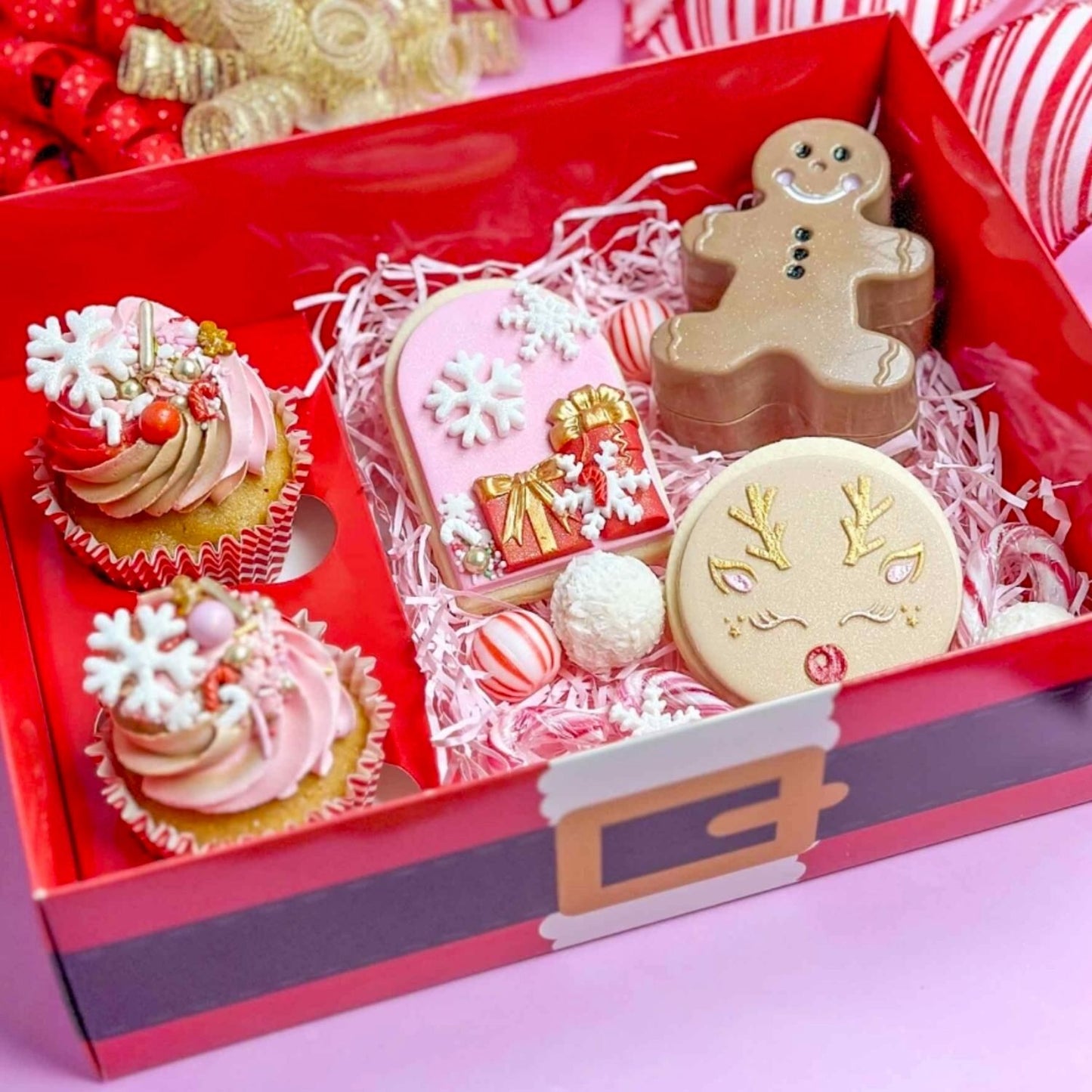 CONJUNTO DE 2 CAIXAS PARA DOCES E CUPCAKES SIMPLY MAKING - PAPAI NOEL