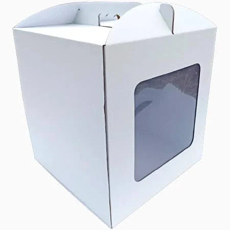 Caixa para bolo c/janela 30x30x30 BRANCA