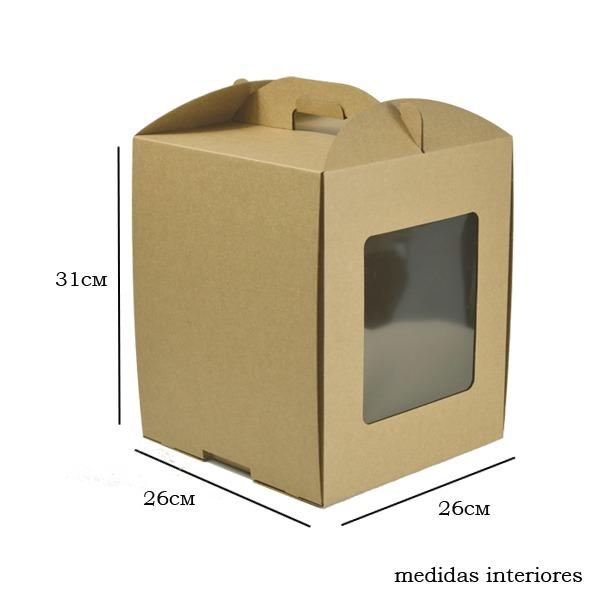 Caixa para bolo c/janela 26x26x31 KRAFT