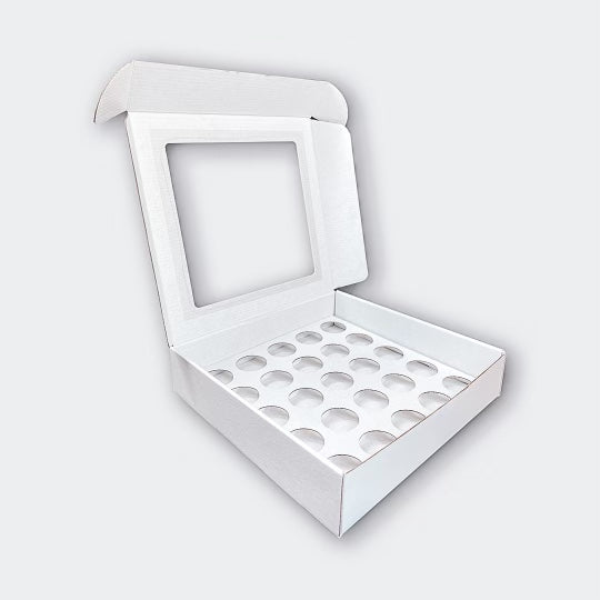 Caixa para 25 Brigadeiros (BRANCA) c/ janela - PACK 10UN