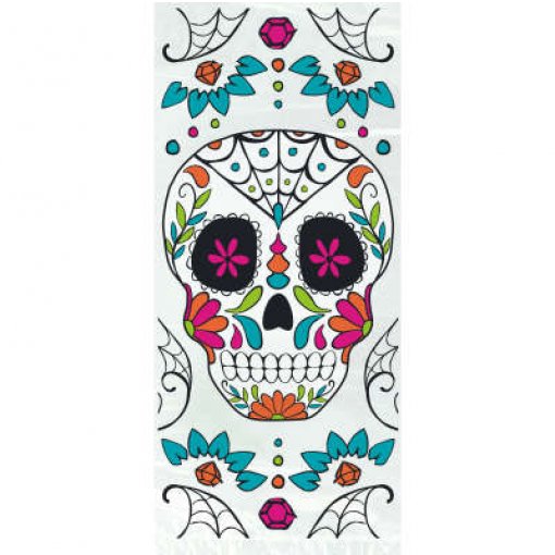 20 Sacos de Oferta Celofane Dia dos Mortos Caveira - Halloween