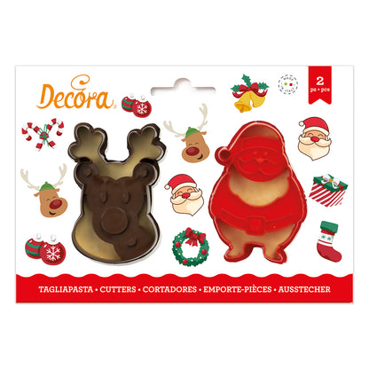 Conjunto de Cortador e Marcador de Rena e Pai Natal