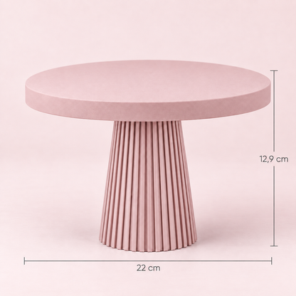 Prato de Bolo Plissado 22x13cm  - Rosa Velho