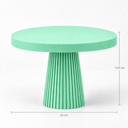 Prato de Bolo Plissado 22x13cm  - Verde Menta