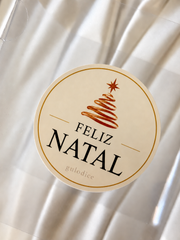 Etiqueta Autocolante Laço de Natal 7,5cm - Pack 10 un.