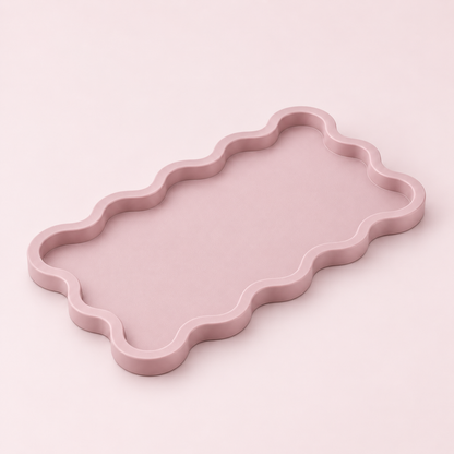 Bandeja Onda 22x13cm - Rosa Velho