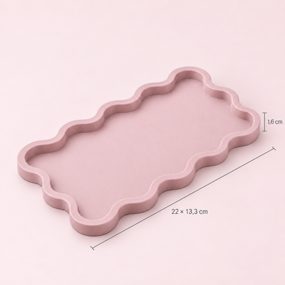 Bandeja Onda 22x13cm - Rosa Velho