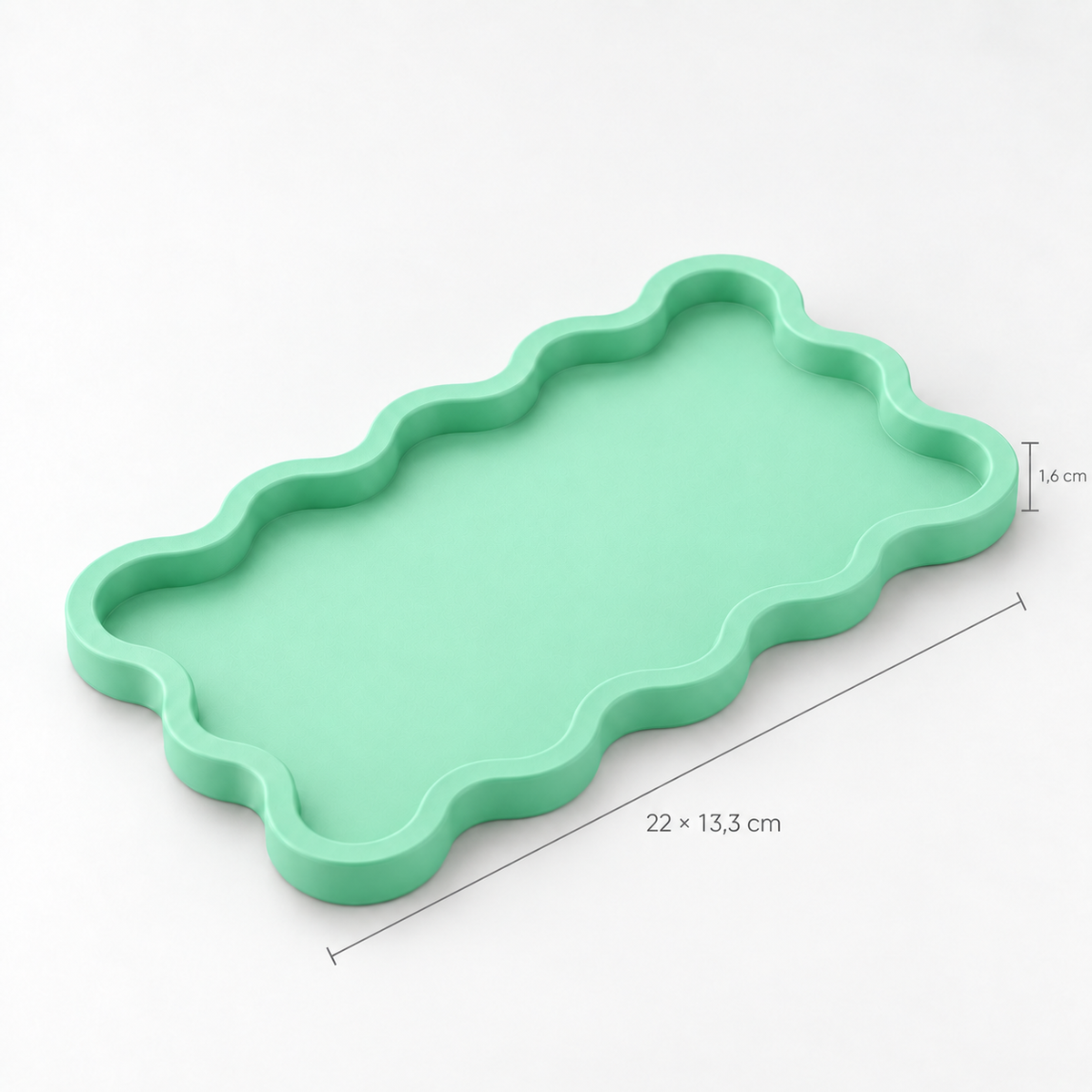 Bandeja Onda 22x13cm - Verde Menta