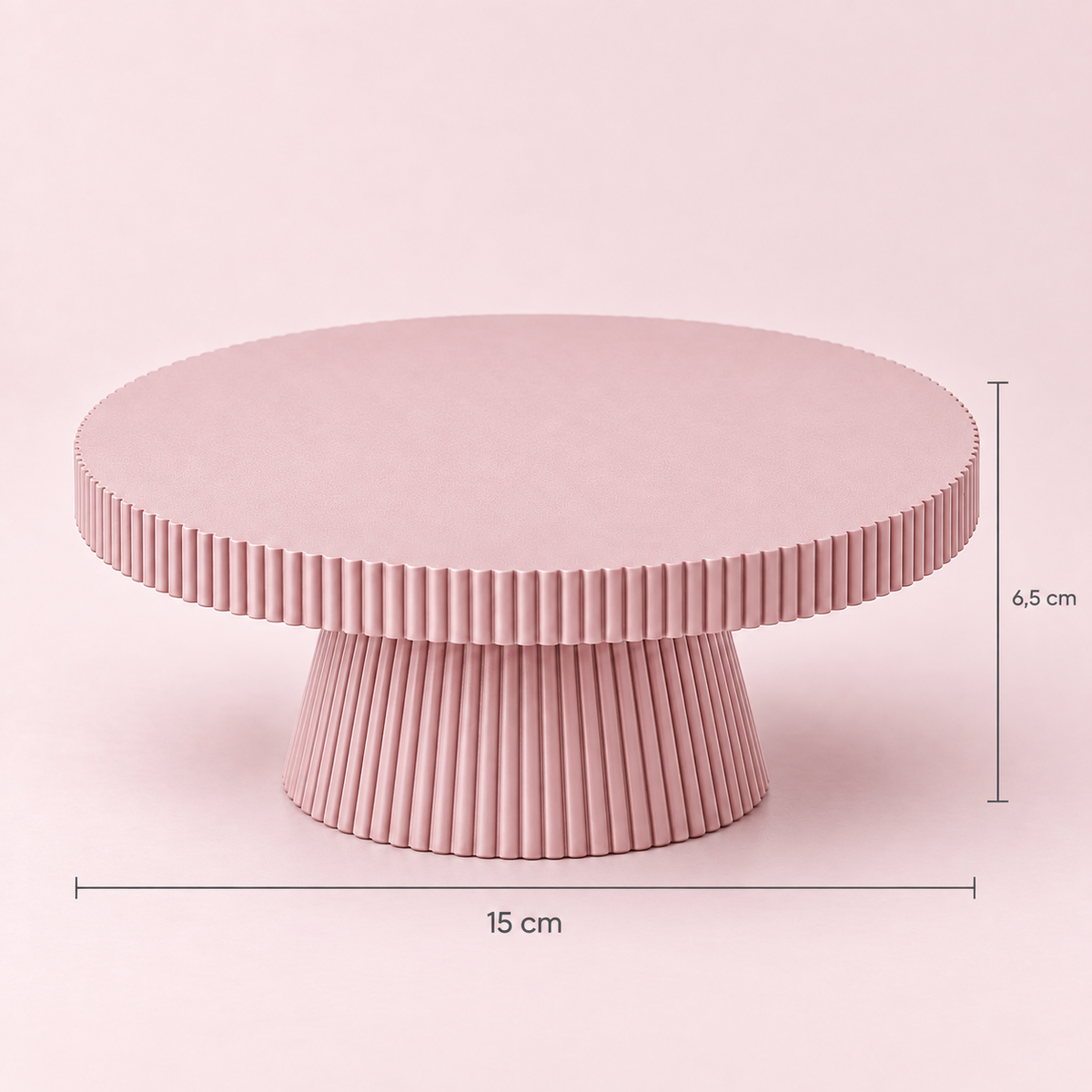 Prato de Bolo Plissado Pequeno 15x6.5cm - Rosa Velho