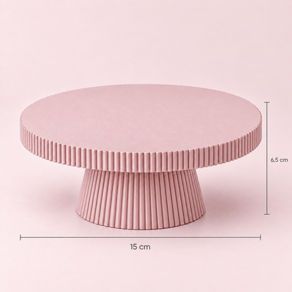 Prato de Bolo Plissado Pequeno 15x6.5cm - Rosa Velho