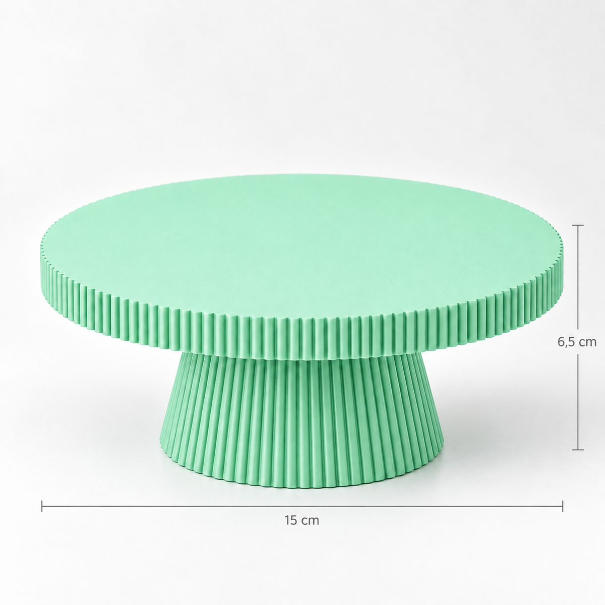 Prato de Bolo Plissado Pequeno 15x6.5cm - Verde Menta