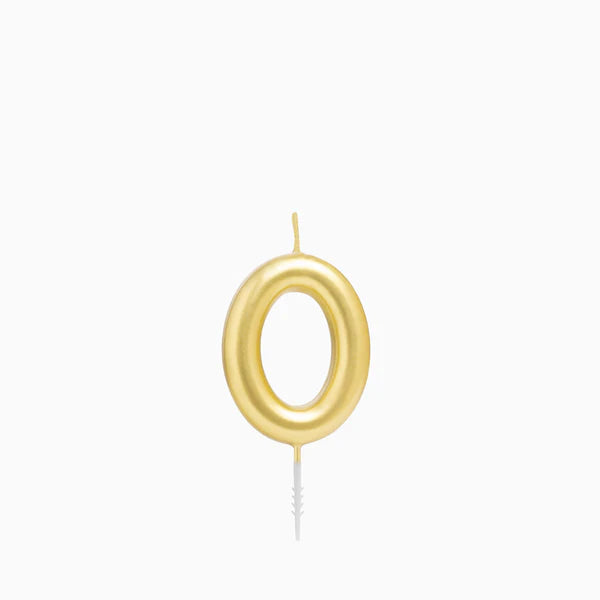 Vela de Aniversário Dourado 6cm nº0