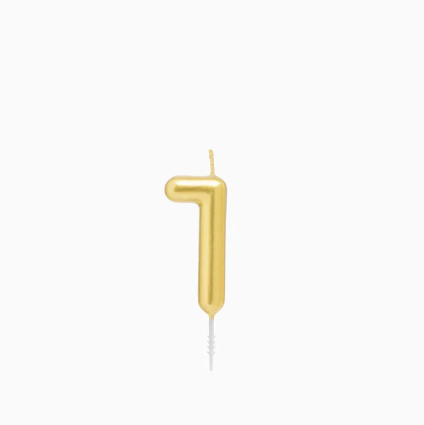Vela de Aniversário Dourado 6cm nº1