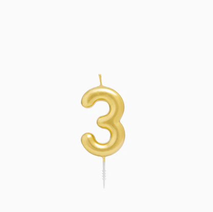 Vela de Aniversário Dourado 6cm nº3