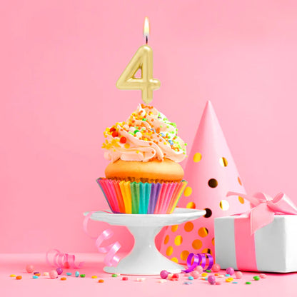 Vela de Aniversário Dourado 6cm nº4