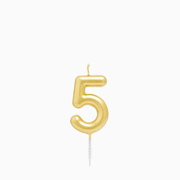 Vela de Aniversário Dourado 6cm nº5