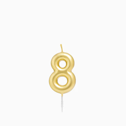 Vela de Aniversário Dourado 6cm nº8