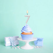 Vela de Aniversário Prateado 6cm nº7
