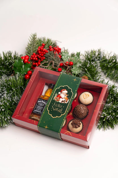 Red Box with Bottle + 6 Candies with Ribbon - Nostalgia Line