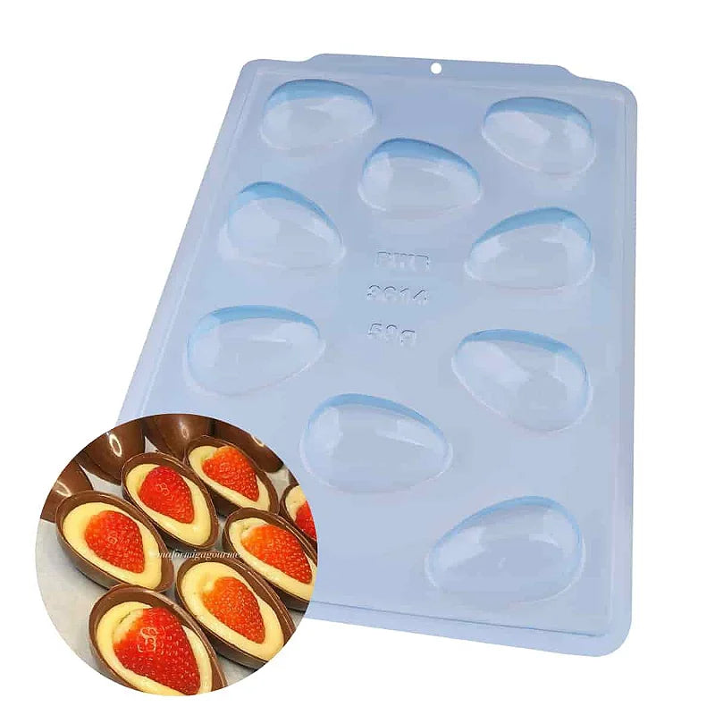 MOLDE PARA CHOCOLATE BWB 3614 - OVOS LISOS 50G (10 CAVIDADES)