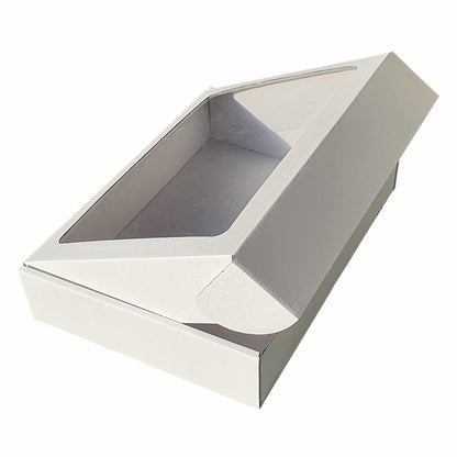 Cardboard Box Basket with Window 29x21x6cm - PACK OF 10