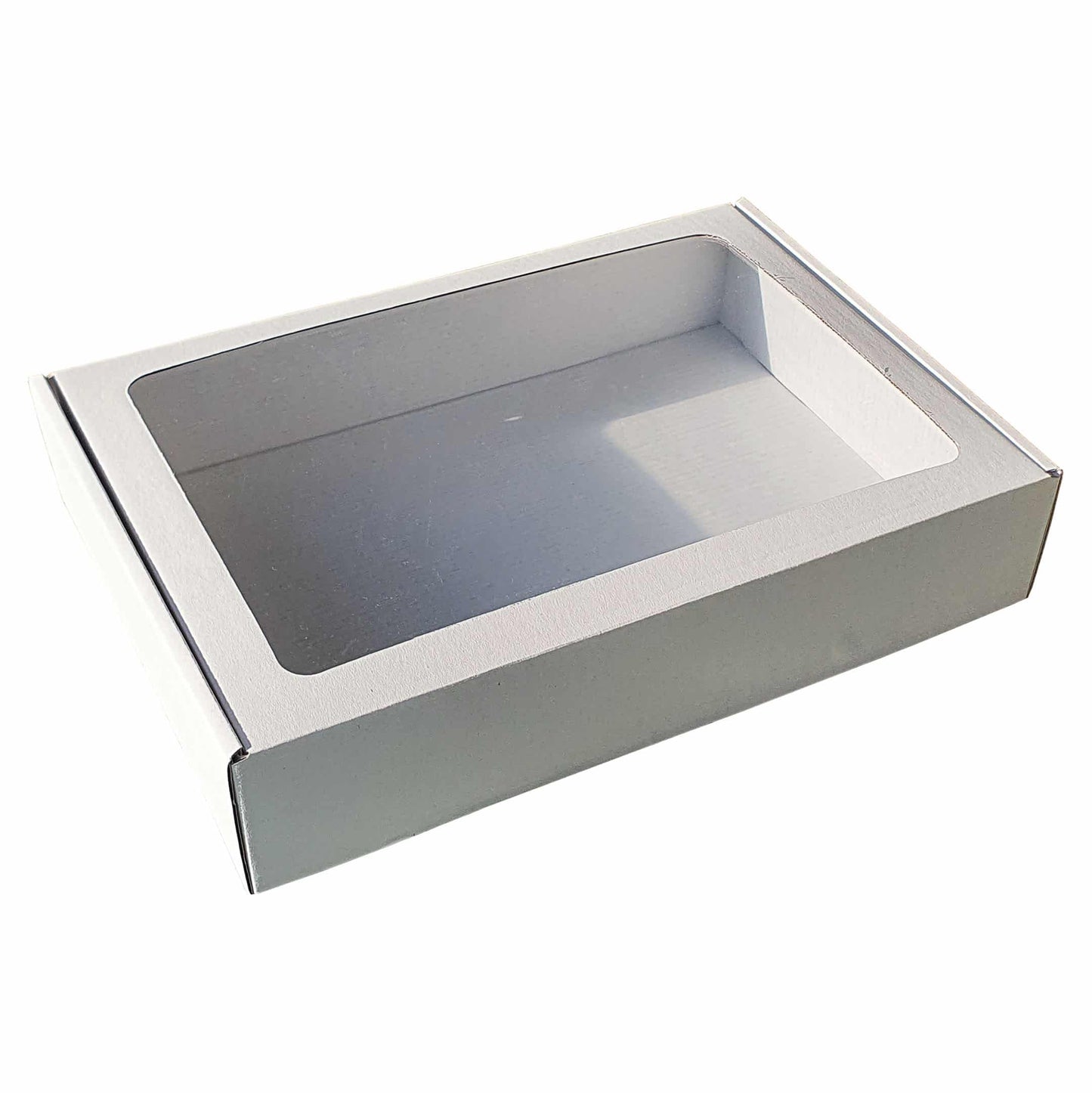 Cardboard Box Basket with Window 29x21x6cm - PACK OF 10