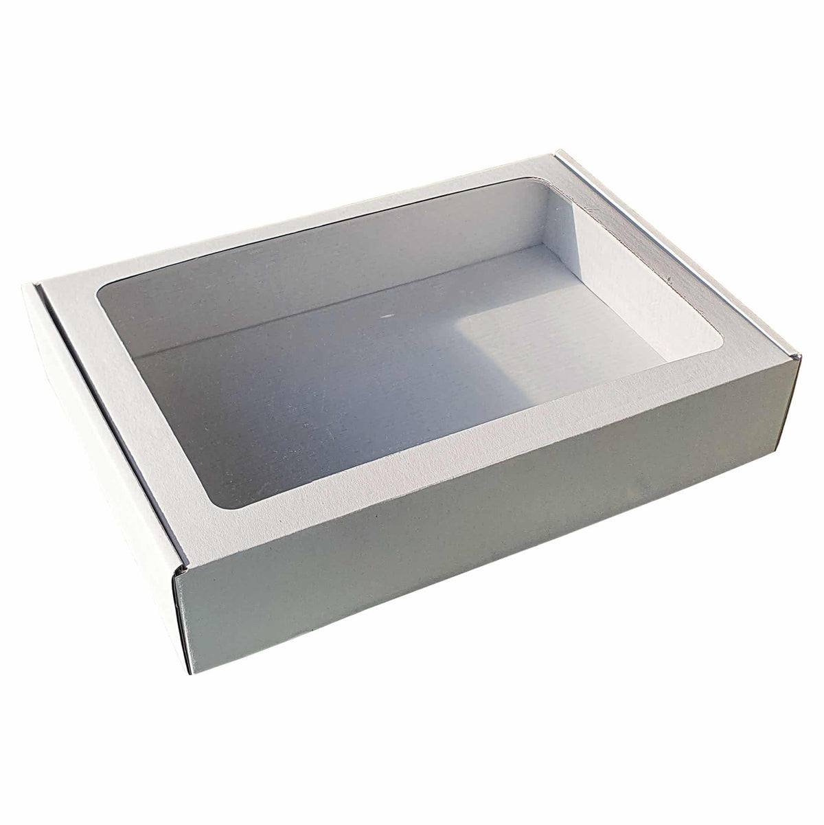 Cardboard Box Basket with Window 29x21x6cm - PACK OF 10