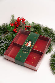 Red Box 20x20x4cm with Band and Dividers - Nostalgia Line