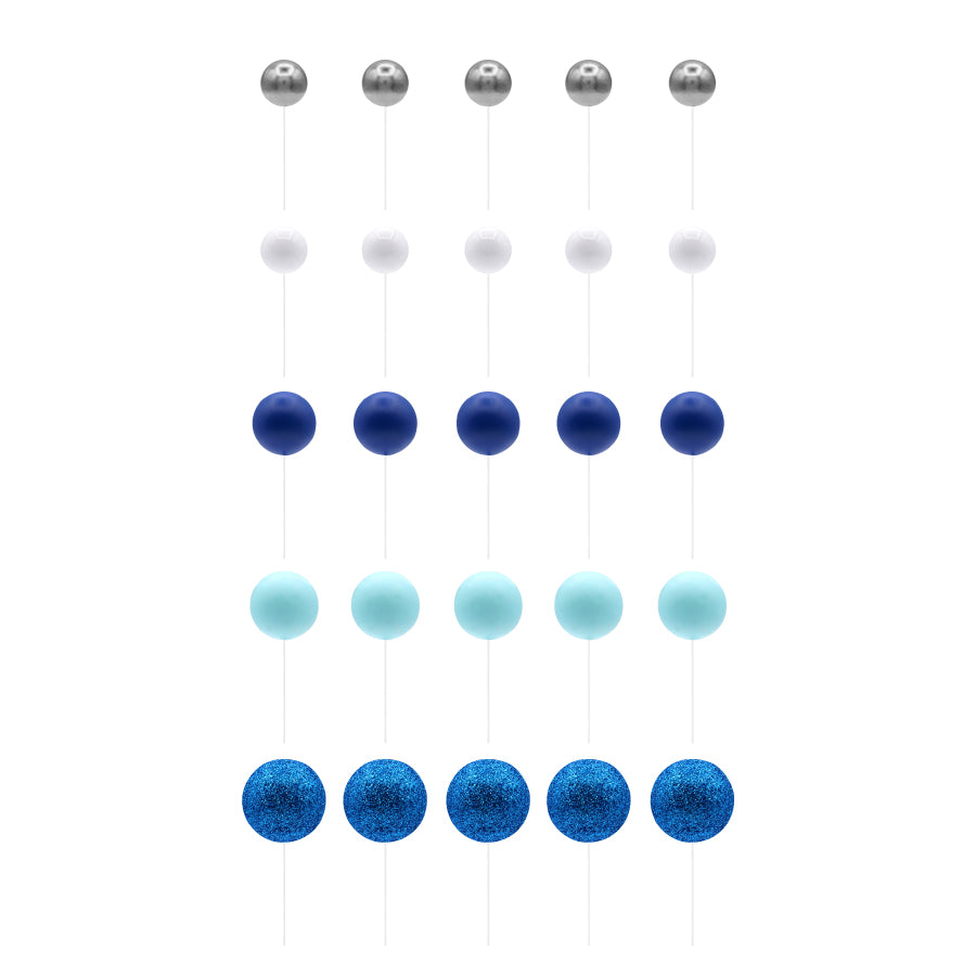 Blue &amp; Silver Sphere Set