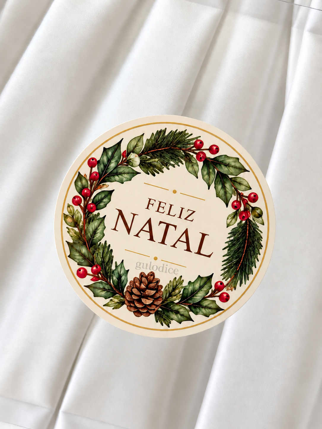 Etiqueta Autocolante Bosque de Natal 7,5cm - Pack 10 un.