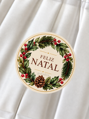 Etiqueta Autocolante Bosque de Natal 7,5cm - Pack 10 un.