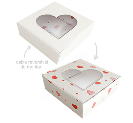 Heart-shaped Window Box 10x10x3.5cm - Pack of 10
