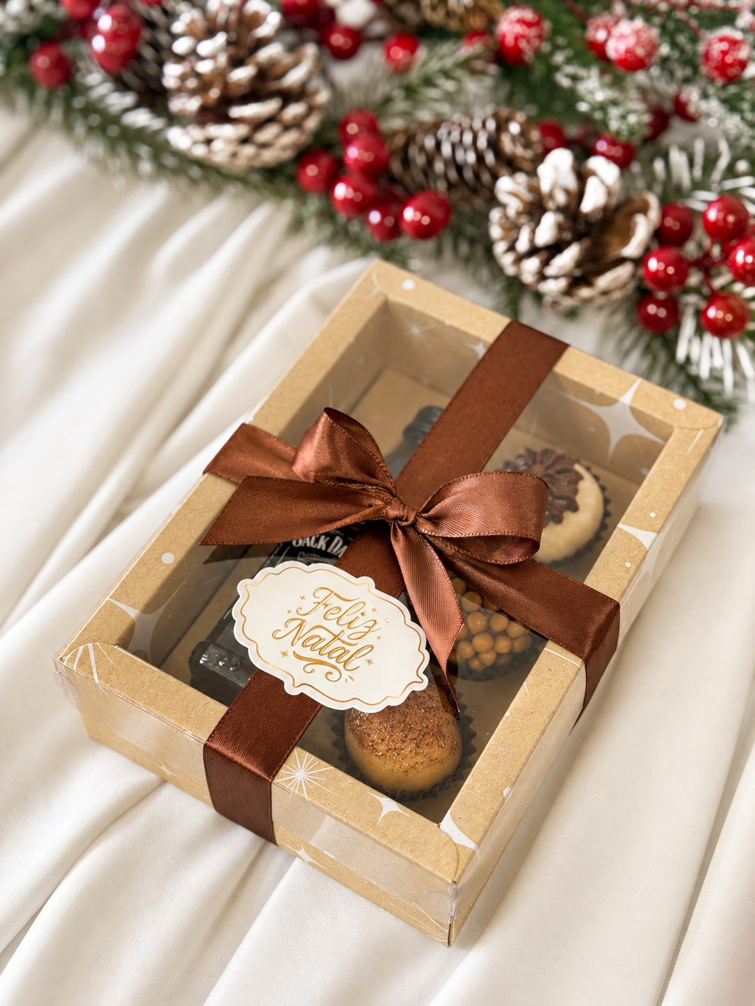 Etiqueta Autocolante Natal Dourado 5cm - Pack 10 un.