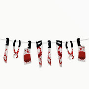 Grinalda de Papel 3m com 8 Facas Ensanguentadas - Halloween
