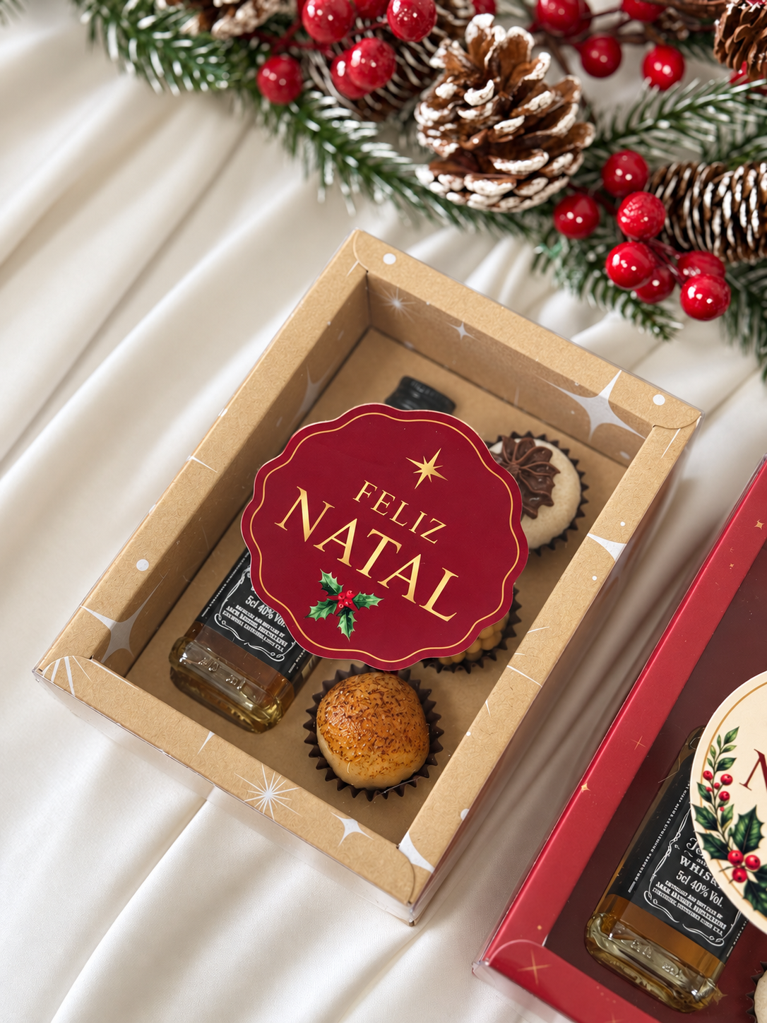 Etiqueta Autocolante Estrela de Natal 5cm - Pack 10 un.
