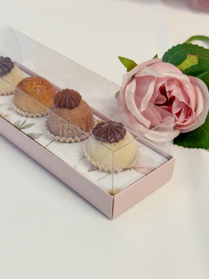Caixa Rosa p/ 4 Doces - Dia da Mãe