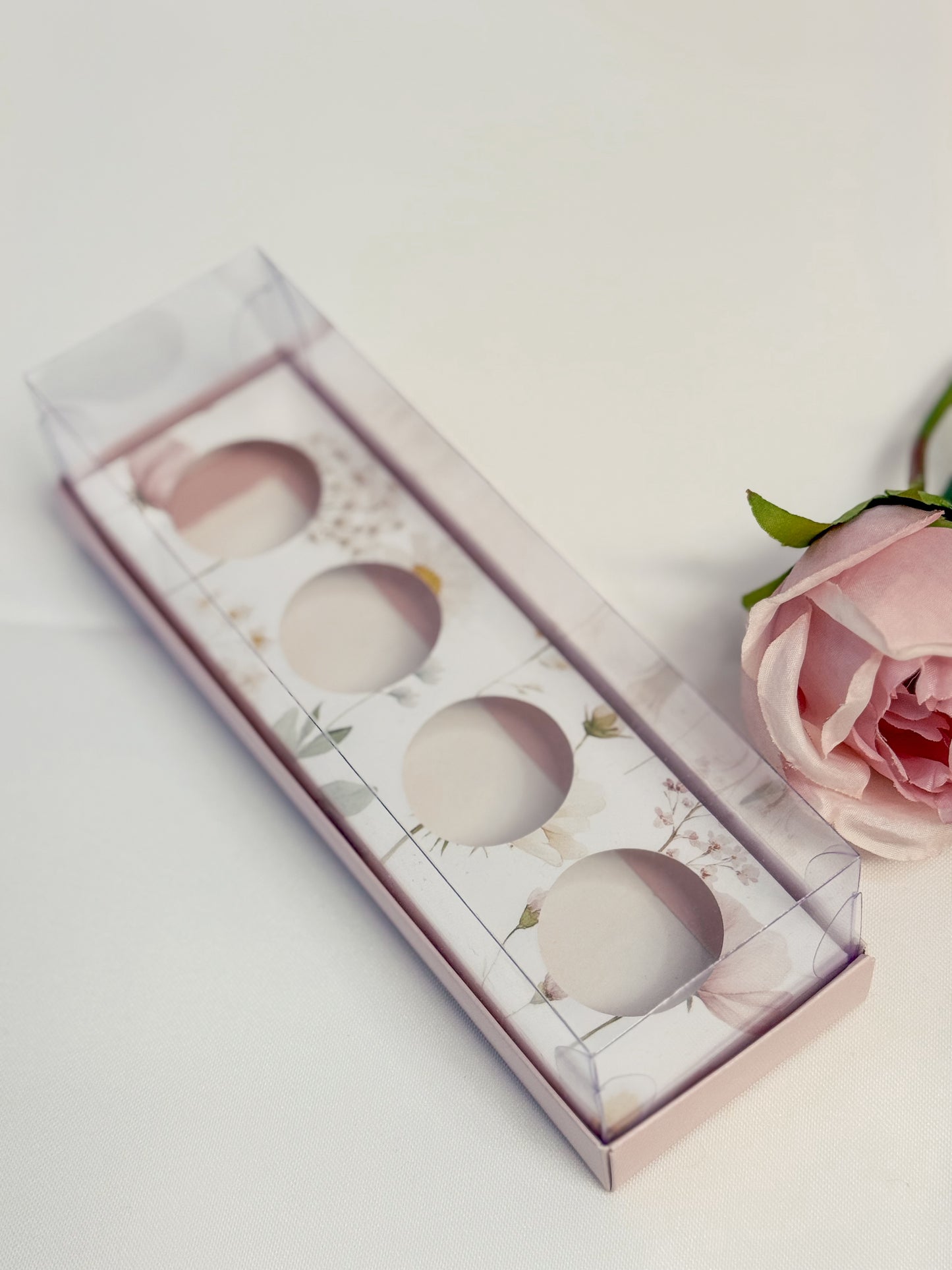 Caixa Rosa p/ 4 Doces - Dia da Mãe