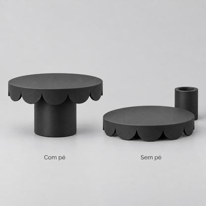 Prato de Bolo Pétala - Preto